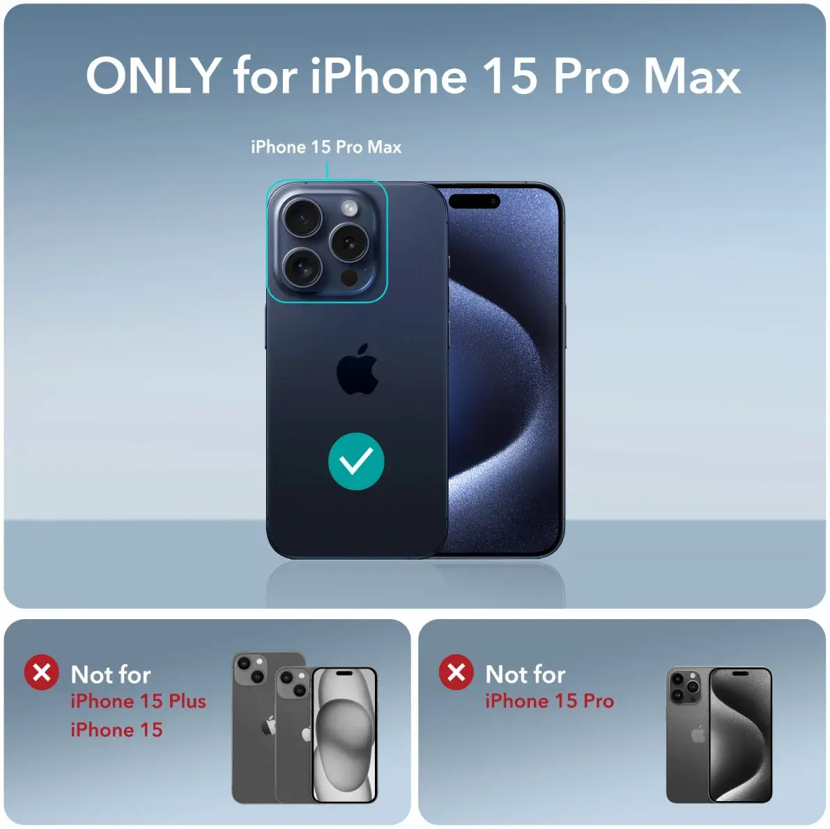 ESR Air Armor Apple iPhone 15 Pro Max Hoesje Back Cover Clear Blauw afbeelding 7