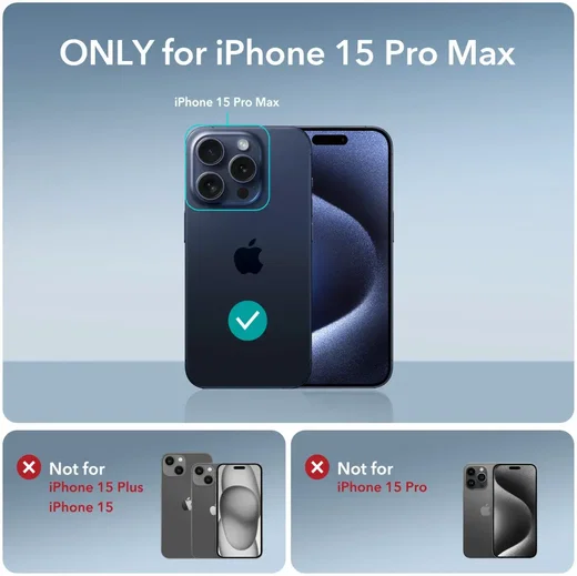 ESR Air Armor Apple iPhone 15 Pro Max Hoesje Back Cover Clear Blauw afbeelding 7