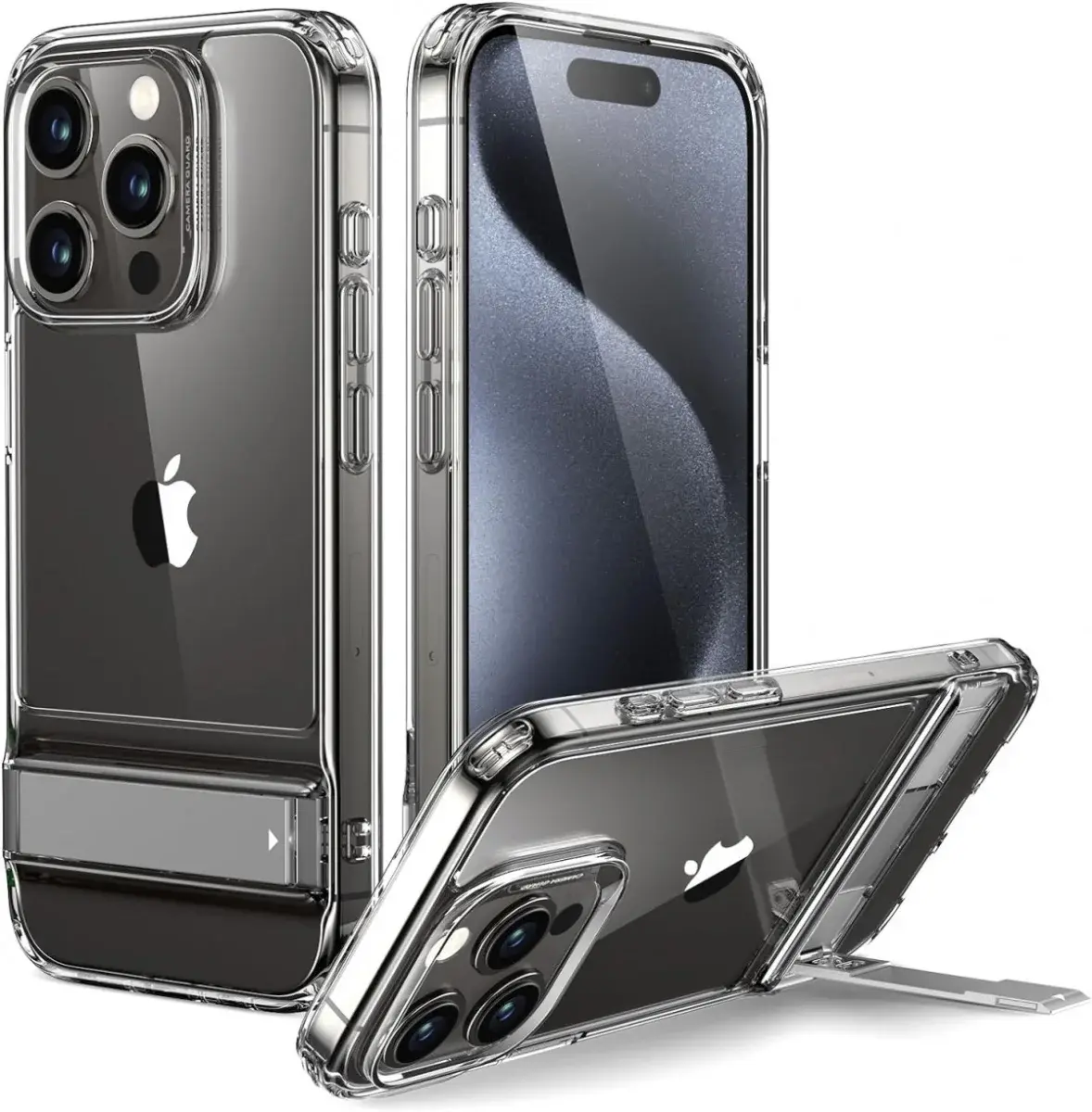 ESR Air Shield Boost iPhone 15 Pro Max Hoesje Kickstand Transparant afbeelding 1