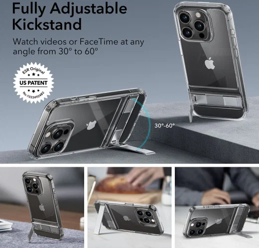 ESR Air Shield Boost iPhone 15 Pro Max Hoesje Kickstand Transparant afbeelding 2