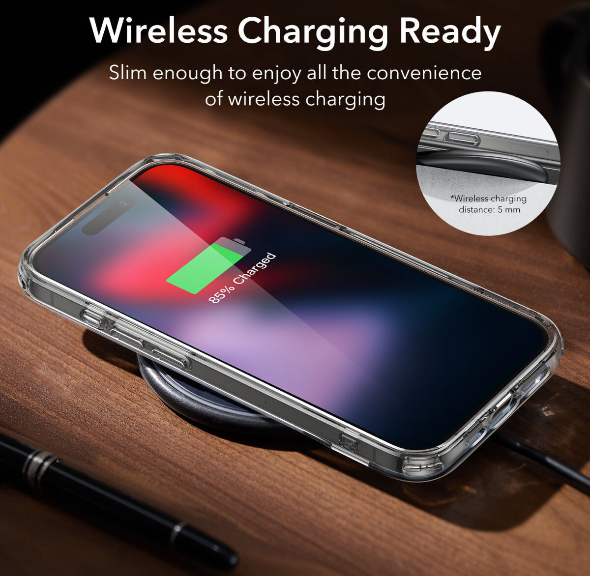 ESR Air Shield Boost iPhone 15 Pro Max Hoesje Kickstand Transparant afbeelding 7