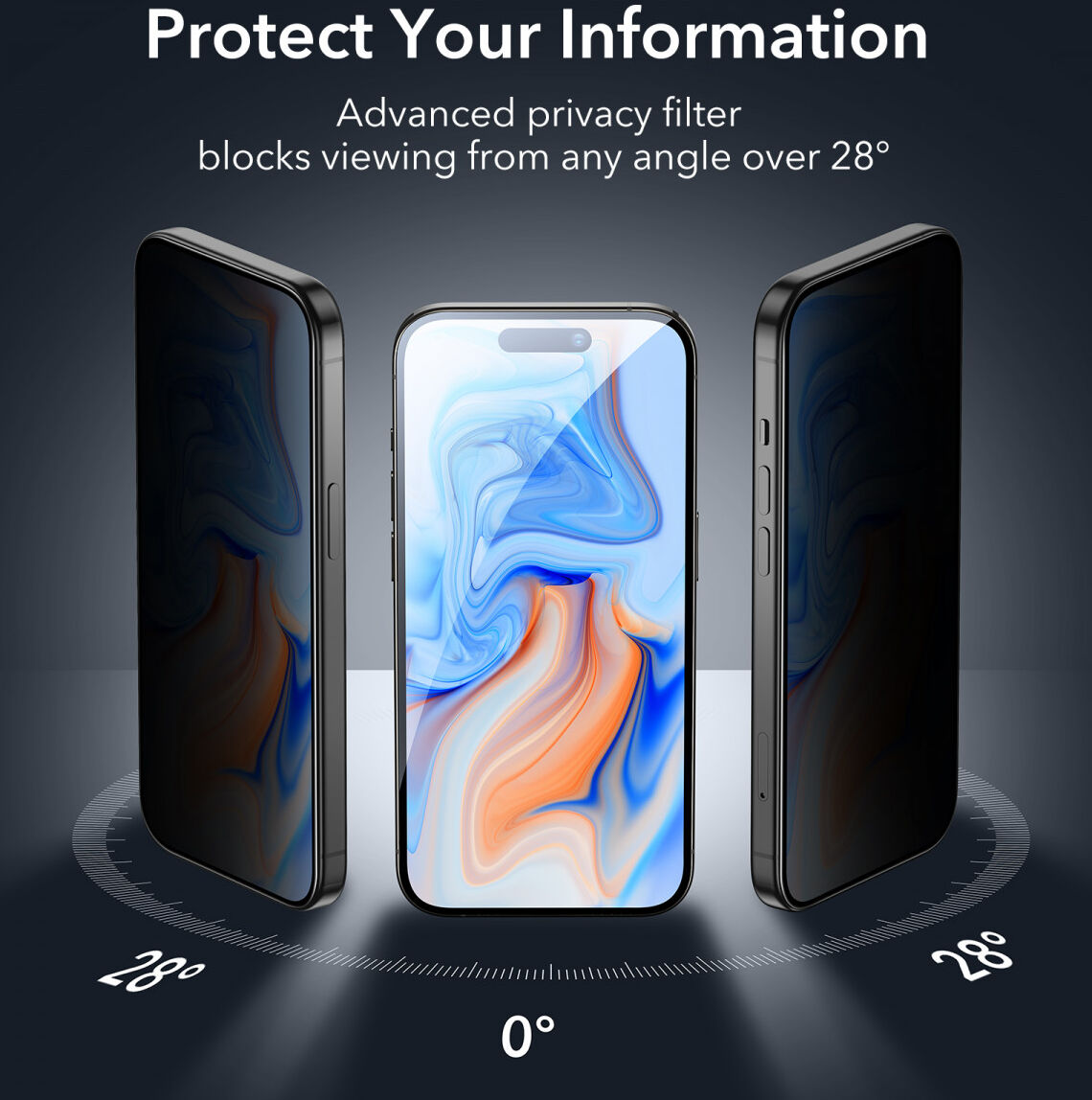 ESR Apple iPhone 15 Plus Privacy Screen Protector Tempered Glass afbeelding 3