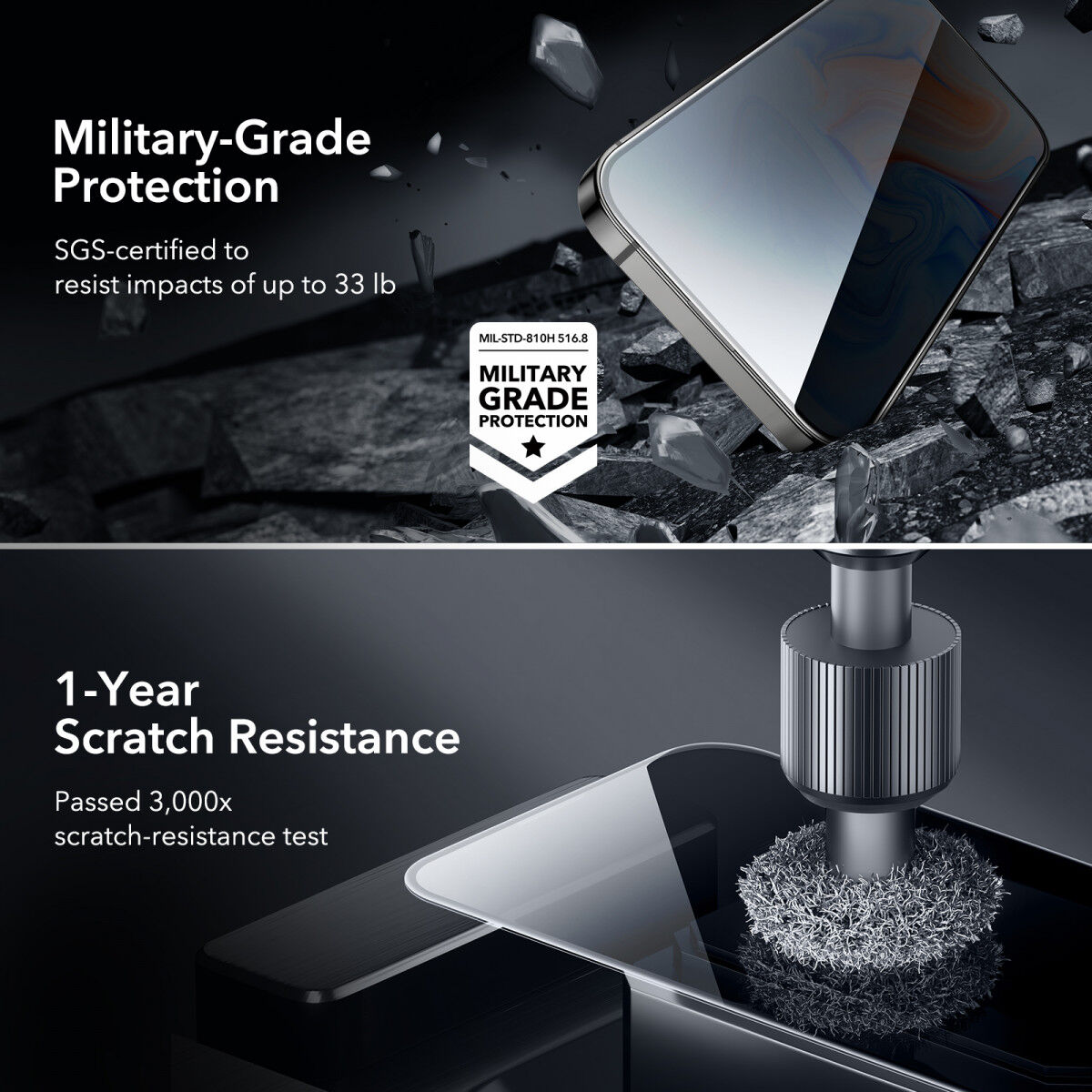 ESR Apple iPhone 15 Plus Privacy Screen Protector Tempered Glass afbeelding 4