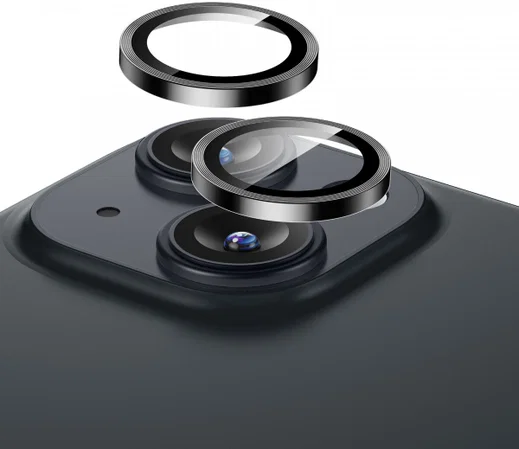ESR Apple iPhone 15 / 15 Plus Camera Lens Protector Glas Zwart afbeelding 1
