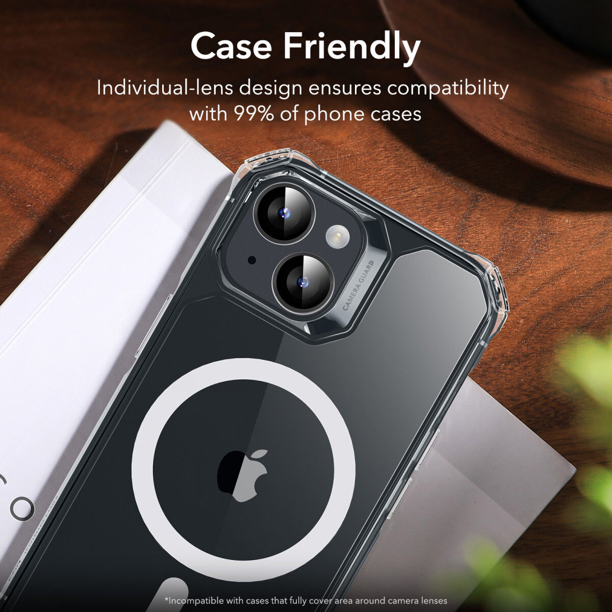 ESR Apple iPhone 15 / 15 Plus Camera Lens Protector Glas Zwart afbeelding 4