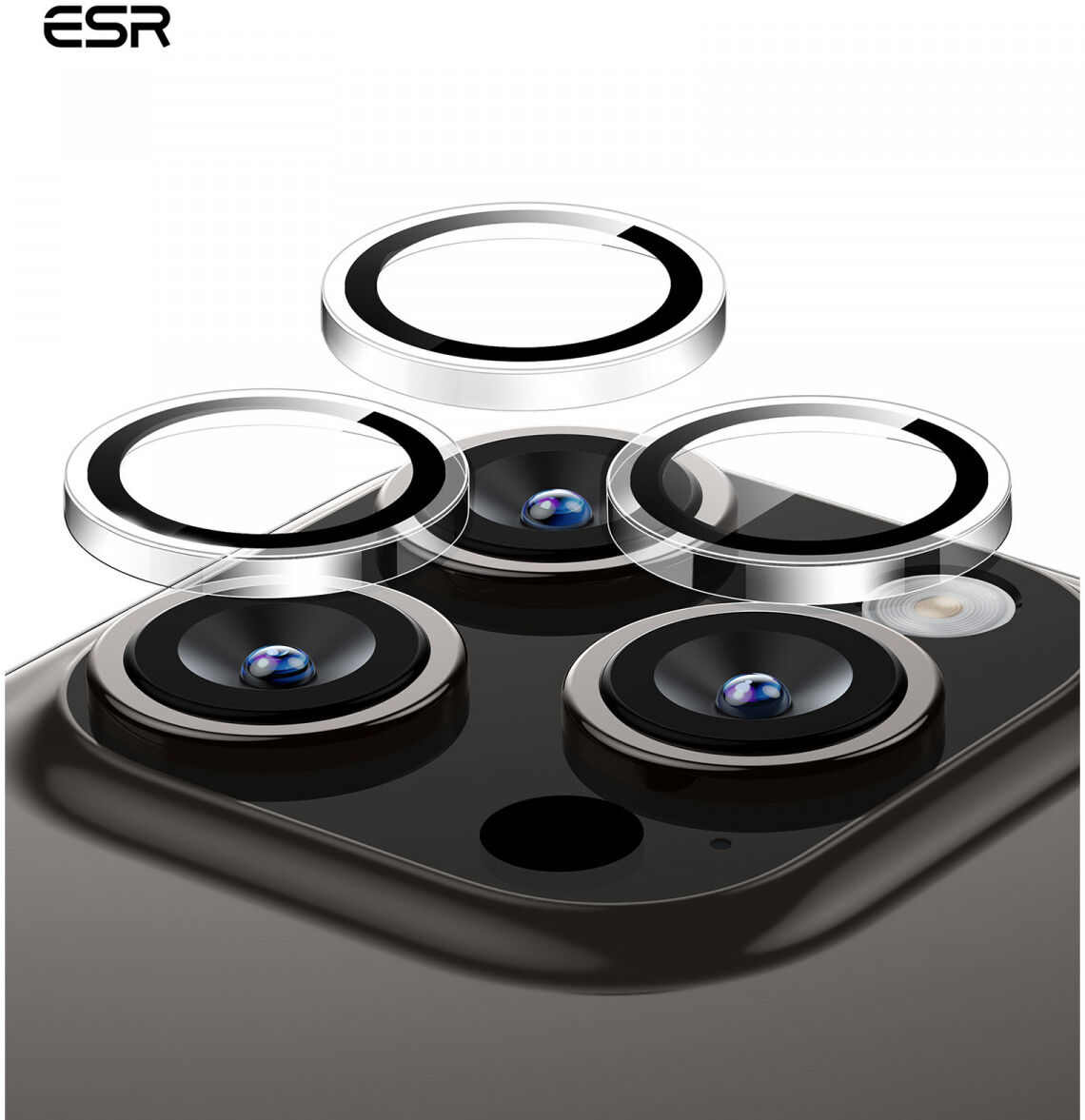 ESR Apple iPhone 15 Pro / 15 Pro Max Camera Lens Protector Transparant afbeelding 6