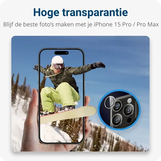 ESR Armorite Apple iPhone 15 Pro / 15 Pro Max Camera Lens Protector Zwart afbeelding 2