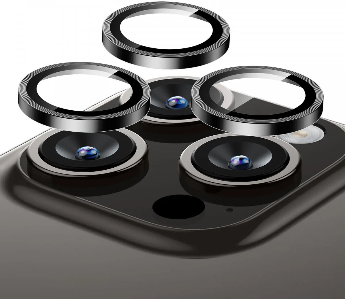 ESR Armorite Apple iPhone 15 Pro / 15 Pro Max Camera Lens Protector Zwart afbeelding 6