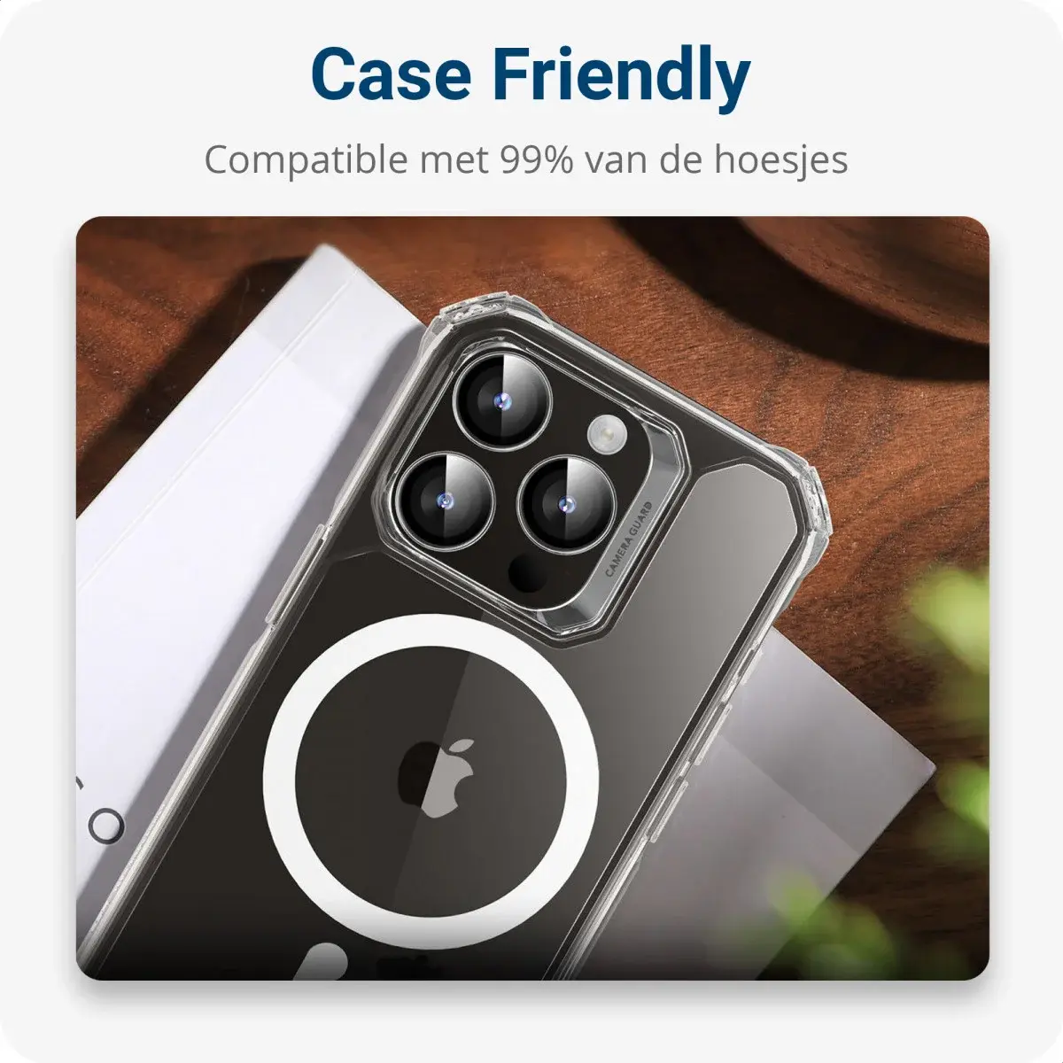 ESR Armorite Apple iPhone 15 Pro / 15 Pro Max Camera Lens Protector Zwart afbeelding 4