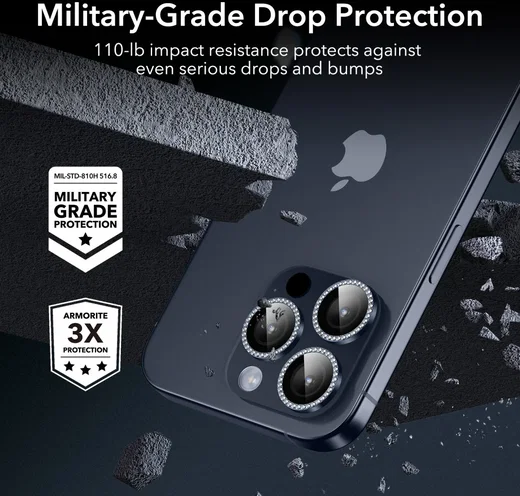 ESR Apple iPhone 15 Pro / 15 Pro Max Camera Lens Protector Rhinestone afbeelding 3
