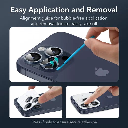 ESR Apple iPhone 15 Pro / 15 Pro Max Camera Lens Protector Rhinestone afbeelding 4
