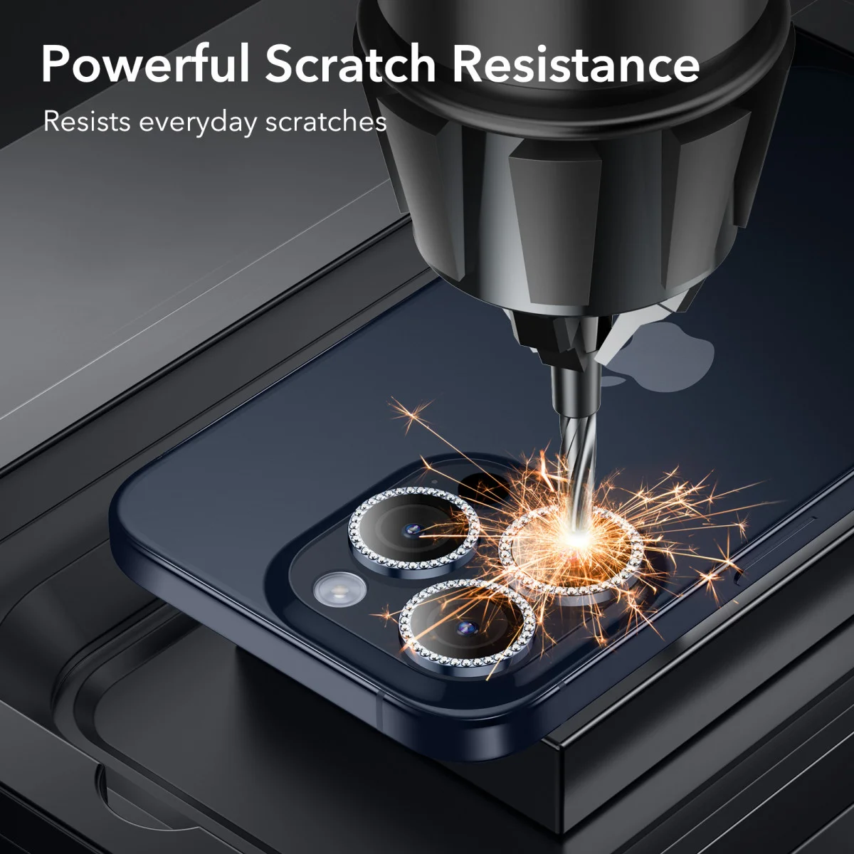 ESR Apple iPhone 15 Pro / 15 Pro Max Camera Lens Protector Rhinestone afbeelding 7