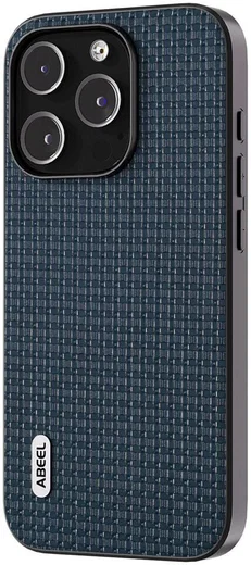 ABEEL Luxe Apple iPhone 13 Pro Hoesje Back Cover Leer Blauw afbeelding 2