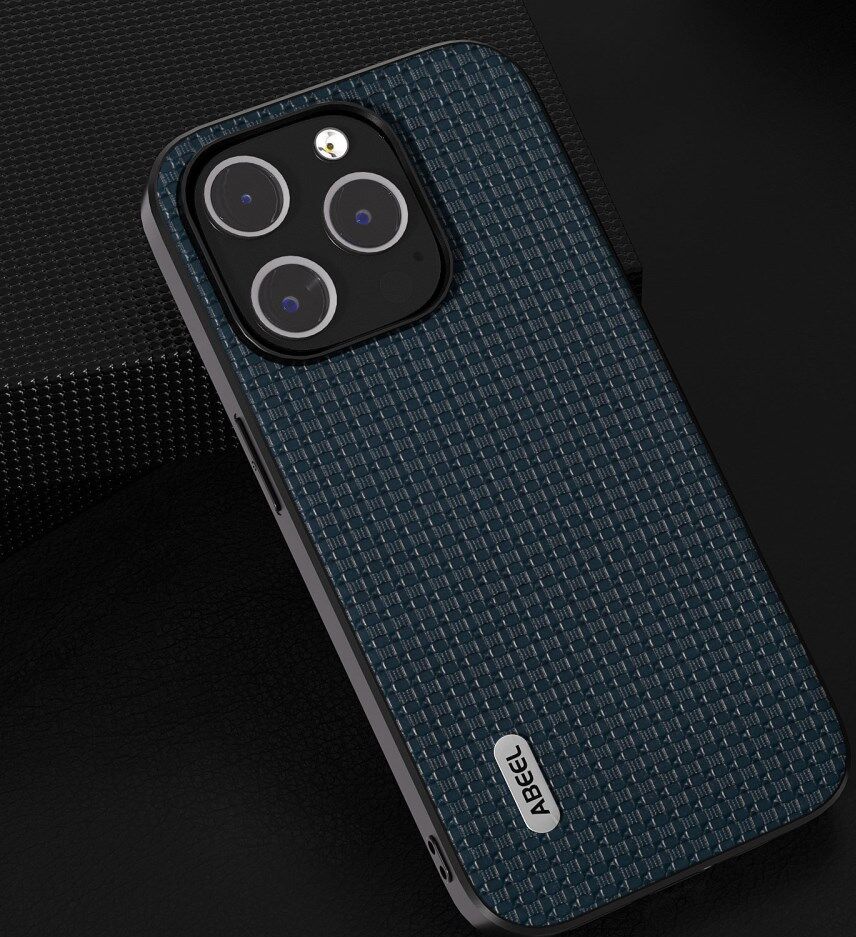 ABEEL Luxe Apple iPhone 13 Pro Hoesje Back Cover Leer Blauw afbeelding 4