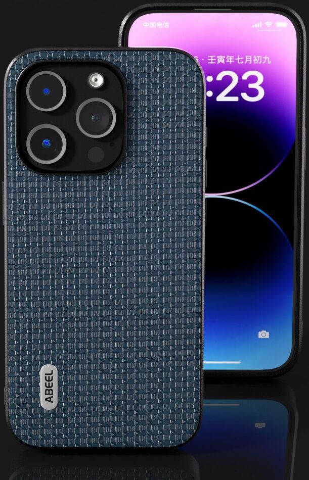 ABEEL Luxe Apple iPhone 13 Pro Hoesje Back Cover Leer Blauw afbeelding 6