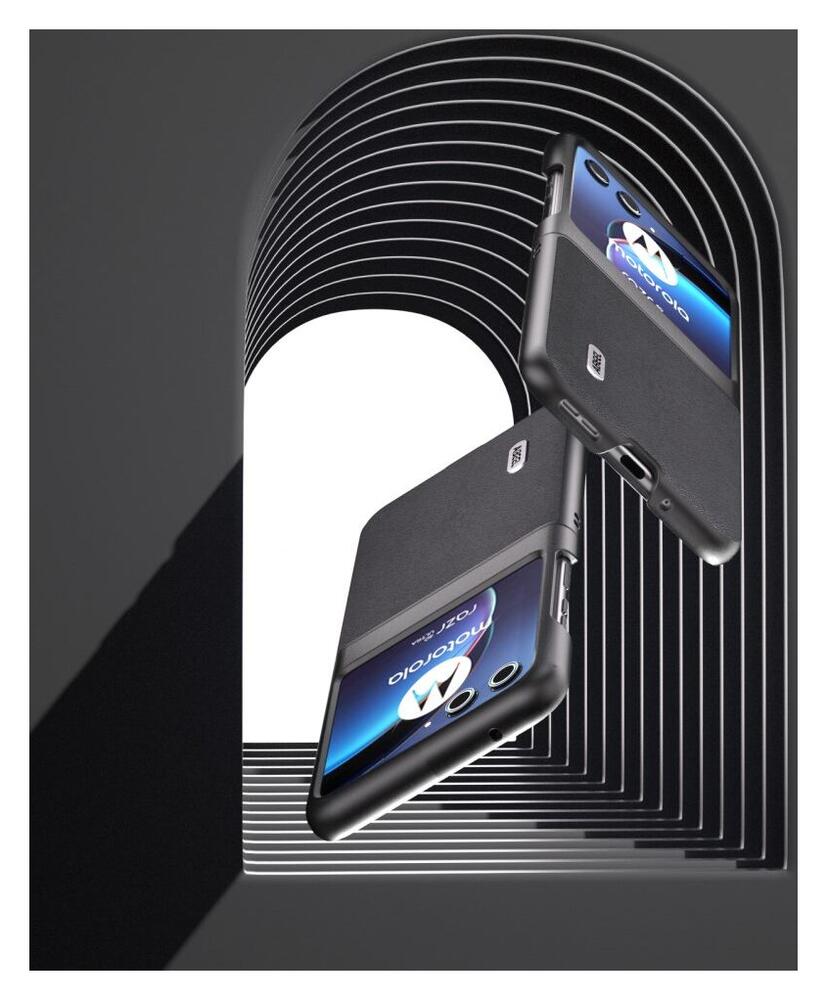 ABEEL Nappa Motorola Razr 40 Ultra Hoesje Leer Back Cover Zwart afbeelding 5