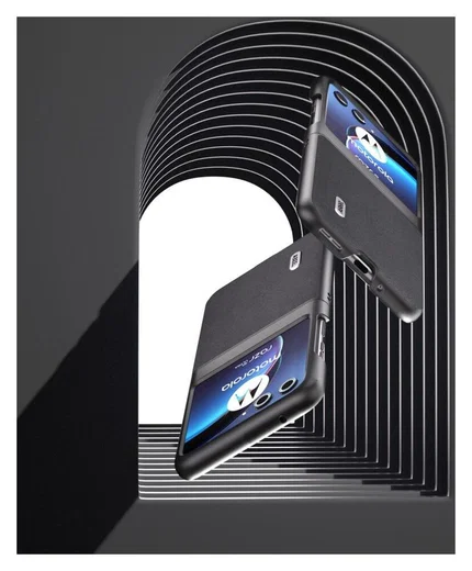ABEEL Nappa Motorola Razr 40 Ultra Hoesje Leer Back Cover Zwart afbeelding 5
