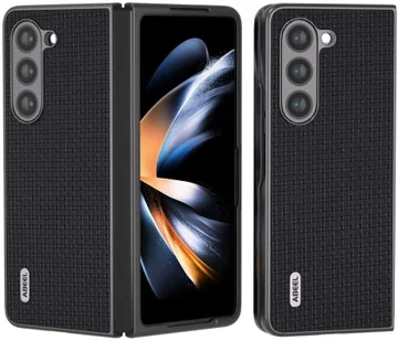 ABEEL Leren Samsung Galaxy Z Fold 5 Hoesje Leer Zwart