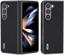 ABEEL Leren Samsung Galaxy Z Fold 5 Hoesje Leer Zwart afbeelding