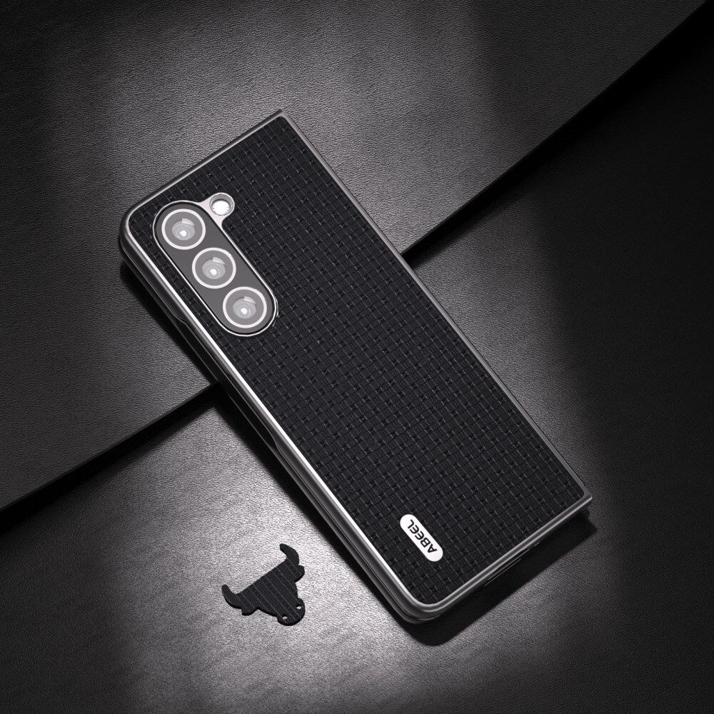 ABEEL Leren Samsung Galaxy Z Fold 5 Hoesje Leer Zwart afbeelding 2