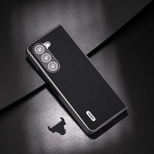 ABEEL Leren Samsung Galaxy Z Fold 5 Hoesje Leer Zwart afbeelding 2