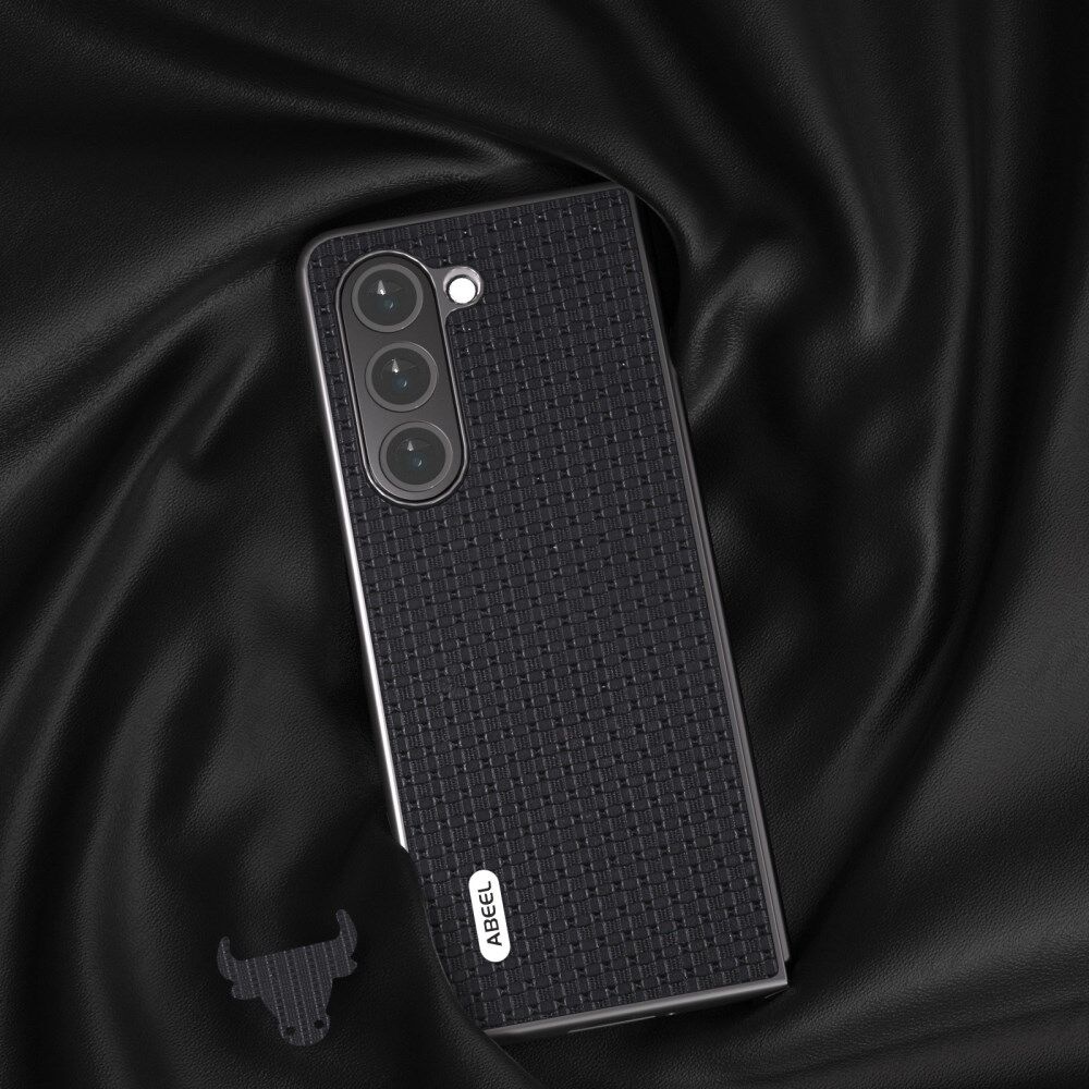 ABEEL Leren Samsung Galaxy Z Fold 5 Hoesje Leer Zwart afbeelding 3