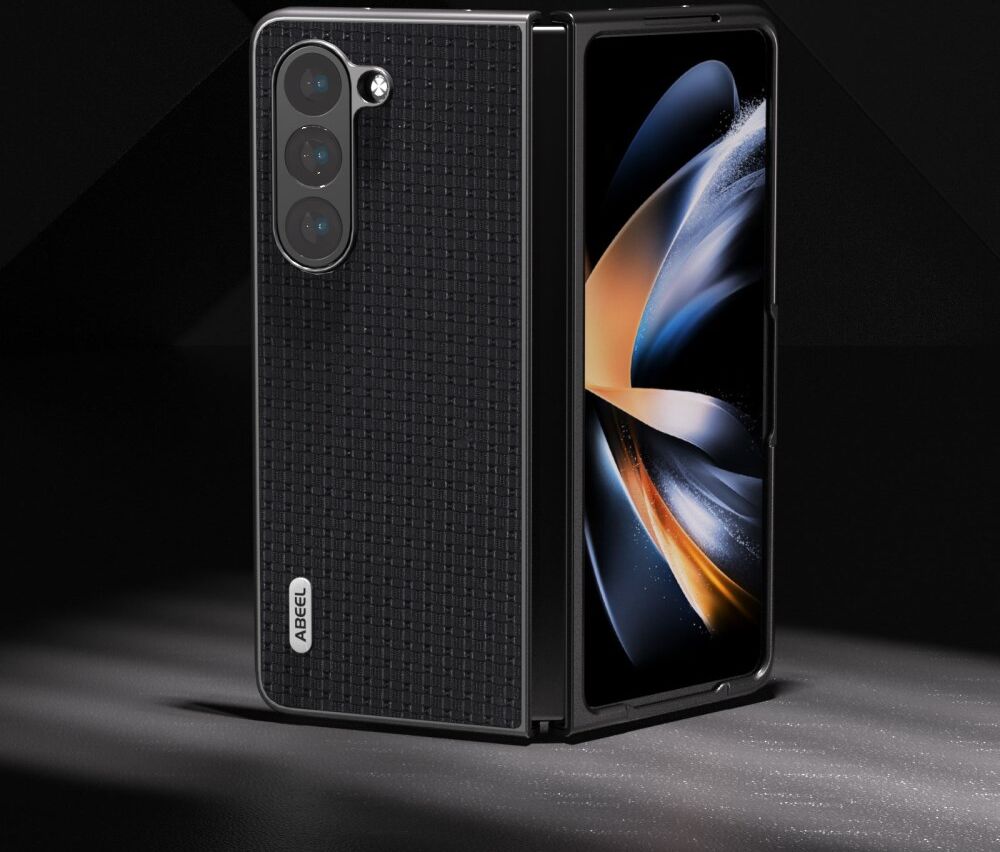 ABEEL Leren Samsung Galaxy Z Fold 5 Hoesje Leer Zwart afbeelding 4
