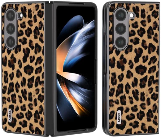ABEEL Luipaard Samsung Galaxy Z Fold 5 Hoesje Back Cover Goud afbeelding 1