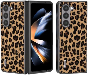 ABEEL Luipaard Samsung Galaxy Z Fold 5 Hoesje Back Cover Goud