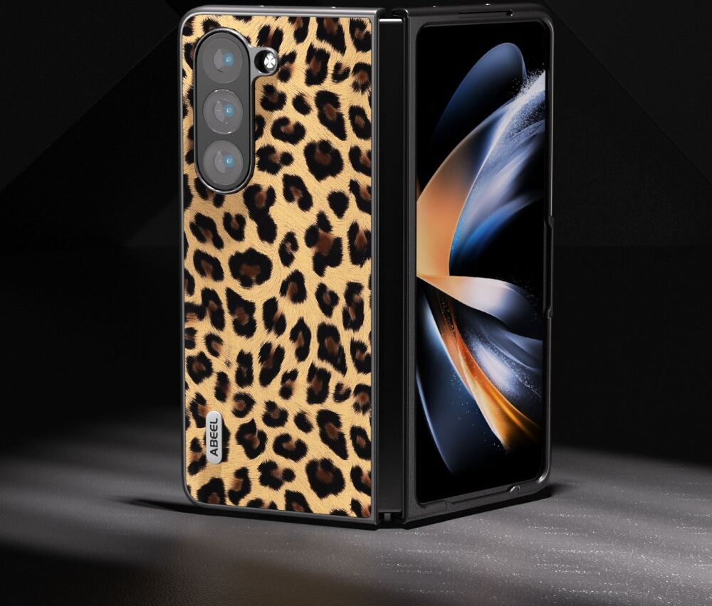 ABEEL Luipaard Samsung Galaxy Z Fold 5 Hoesje Back Cover Goud afbeelding 2