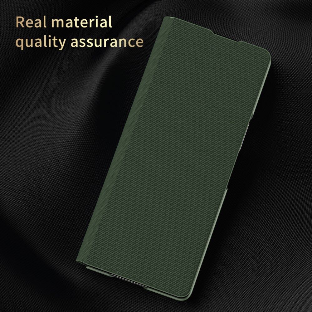 Samsung Galaxy Z Fold 5 Hoesje Kevlar Book Case Kunstleer Groen afbeelding 4