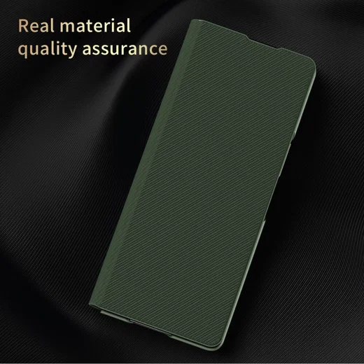Samsung Galaxy Z Fold 5 Hoesje Kevlar Book Case Kunstleer Groen afbeelding 4