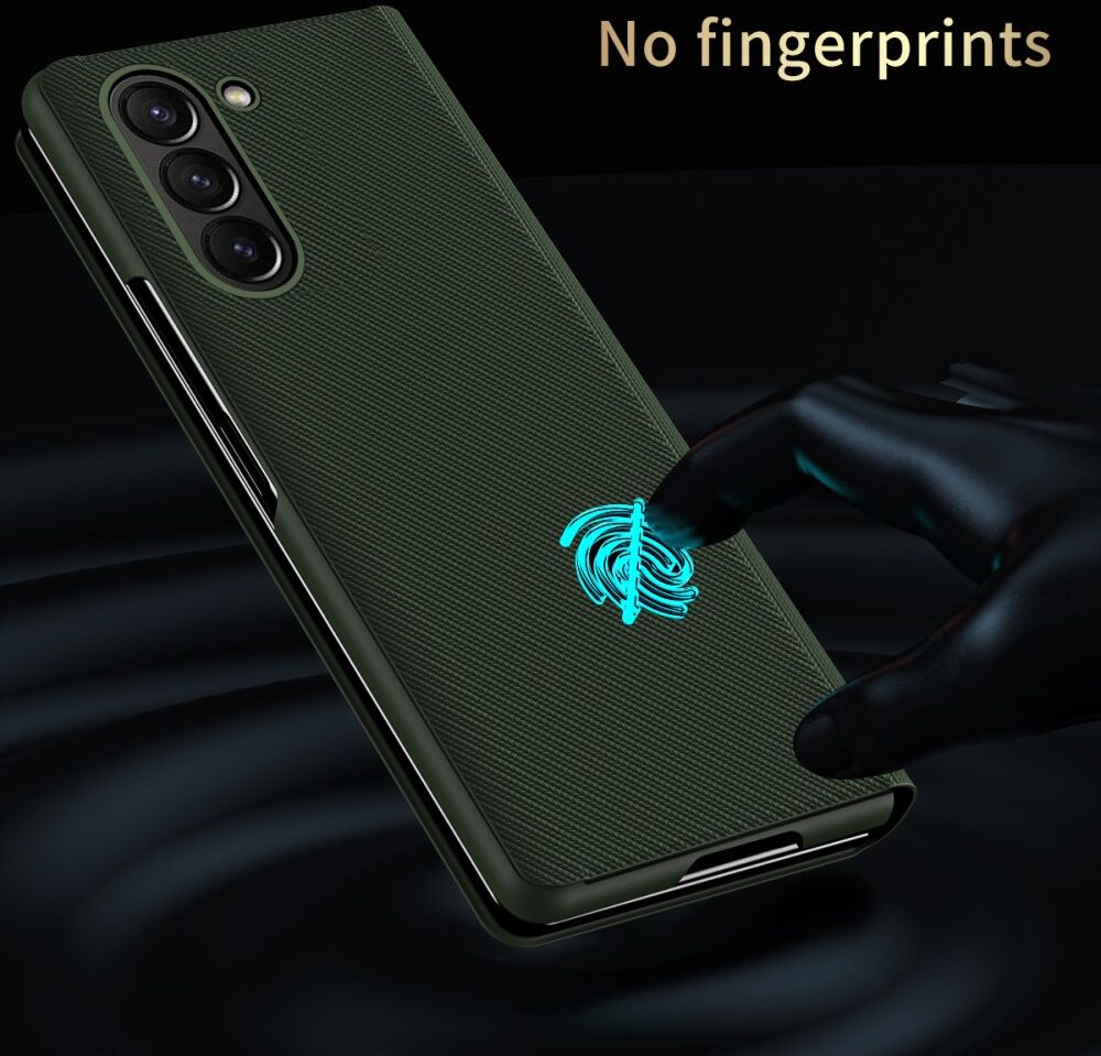Samsung Galaxy Z Fold 5 Hoesje Kevlar Book Case Kunstleer Groen afbeelding 8