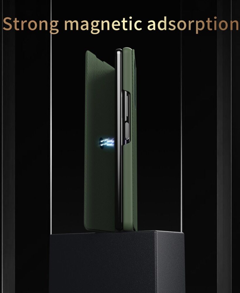 Samsung Galaxy Z Fold 5 Hoesje Kevlar Book Case Kunstleer Groen afbeelding 9