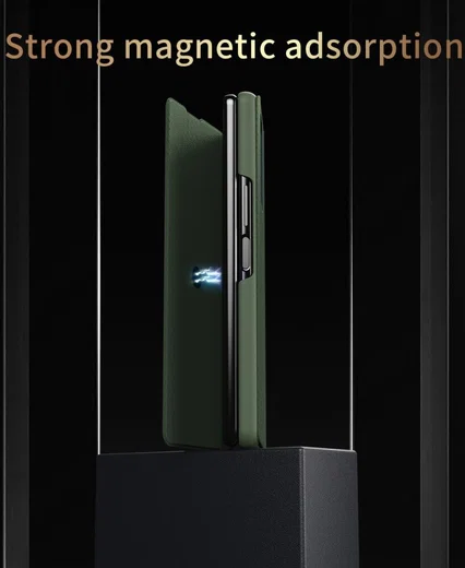Samsung Galaxy Z Fold 5 Hoesje Kevlar Book Case Kunstleer Groen afbeelding 9