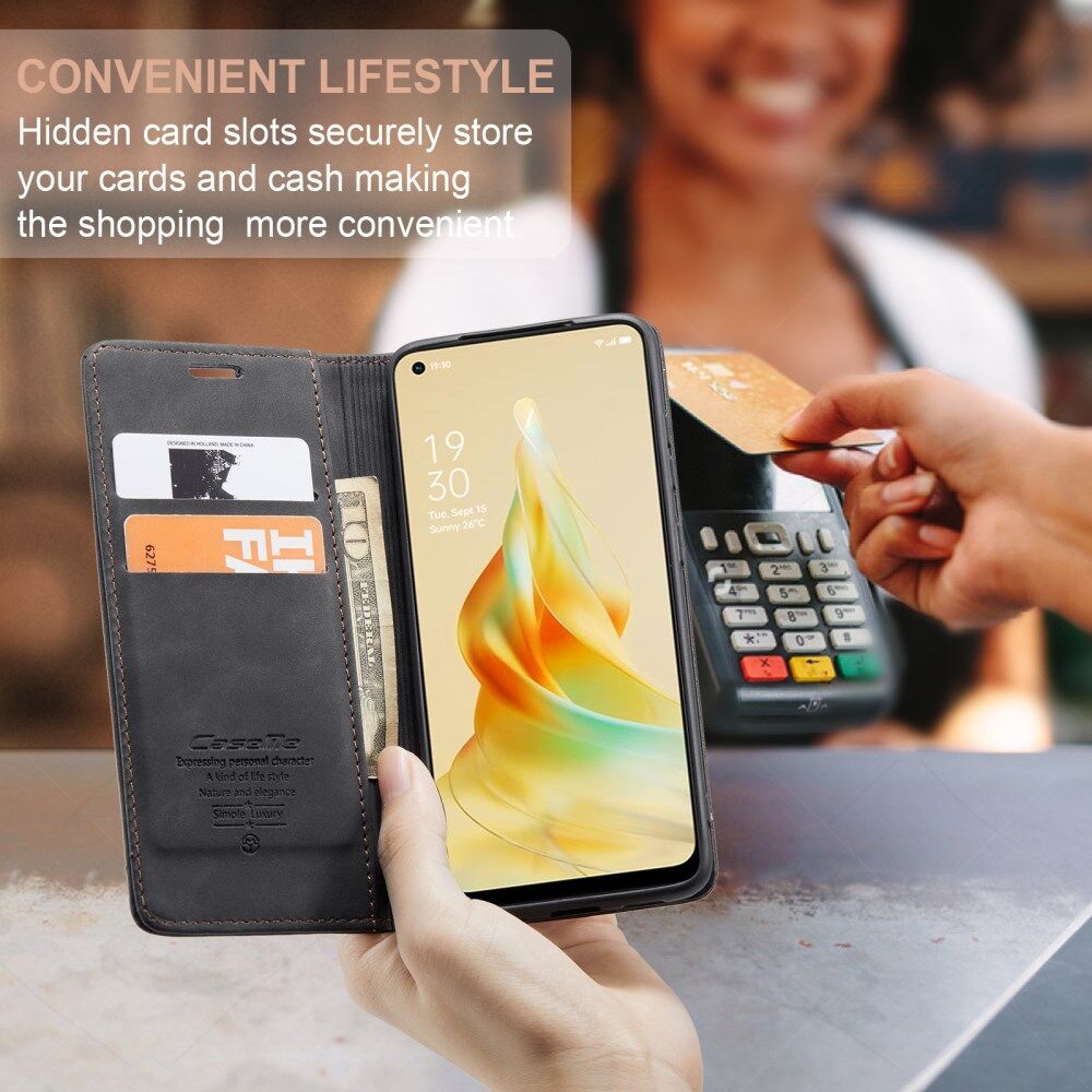 CaseMe 013 Oppo Reno 8T Hoesje Book Case met Standaard Zwart afbeelding 3