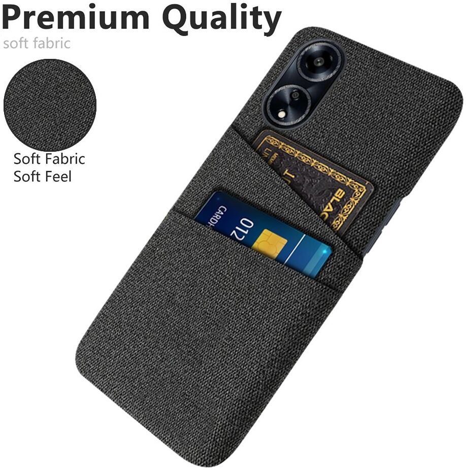 Oppo A98 Hoesje met Kaarthouder Back Cover Zwart afbeelding 3