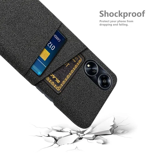 Oppo A98 Hoesje met Kaarthouder Back Cover Zwart afbeelding 4