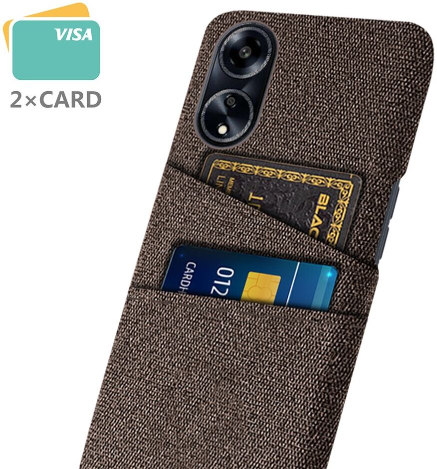 Oppo A98 Hoesje met Kaarthouder Back Cover Bruin afbeelding 2