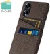 Oppo A98 Hoesje met Kaarthouder Back Cover Bruin afbeelding 2