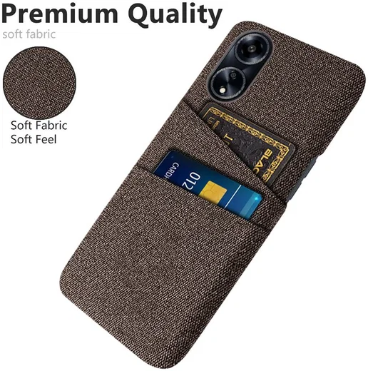 Oppo A98 Hoesje met Kaarthouder Back Cover Bruin afbeelding 3