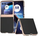 Motorola Razr 40 Ultra Hoesje Leer Back Cover Zwart