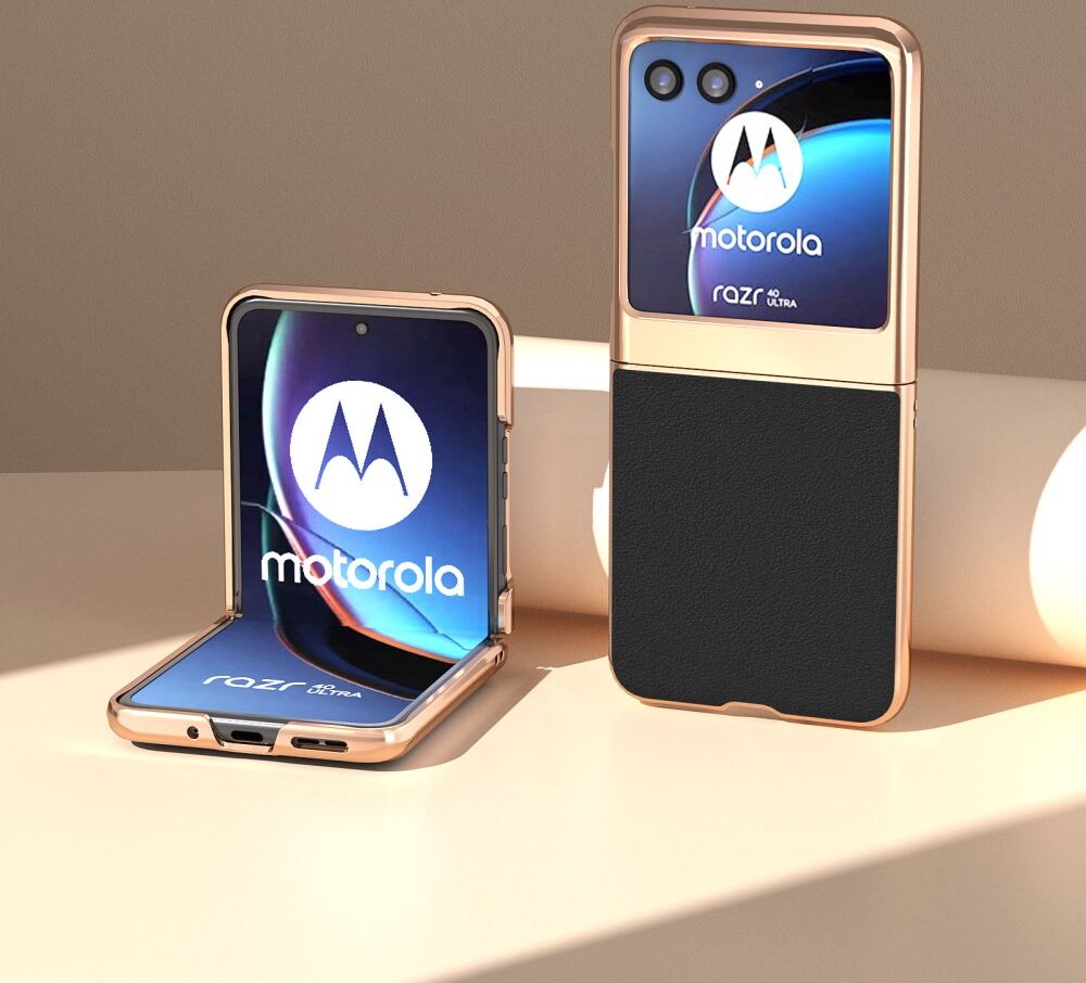 Motorola Razr 40 Ultra Hoesje Leer Back Cover Zwart afbeelding 2