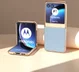Motorola Razr 40 Ultra Hoesje Leer Back Cover Blauw afbeelding 2