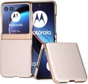Motorola Razr 40 Ultra Hoesje Leer Back Cover Grijs