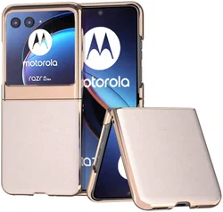 Motorola Razr 40 Ultra Hoesje Leer Back Cover Grijs afbeelding