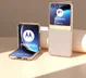 Motorola Razr 40 Ultra Hoesje Leer Back Cover Grijs afbeelding 2
