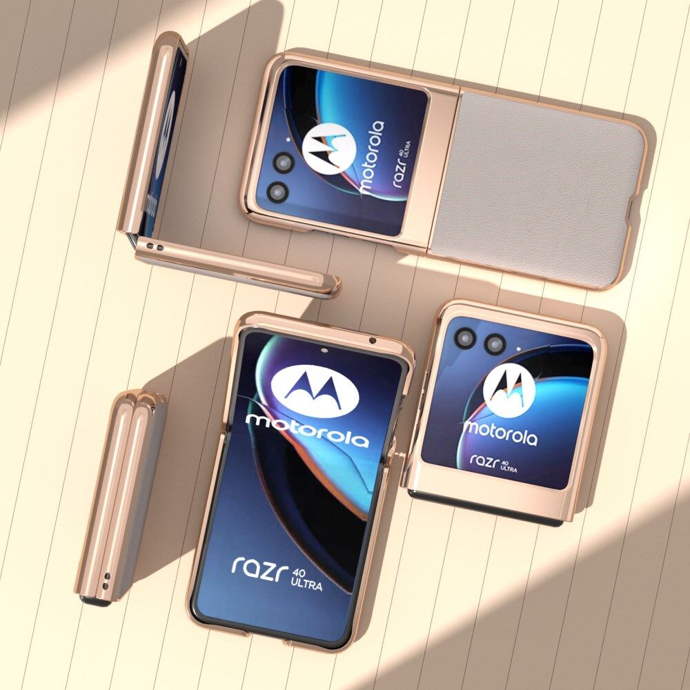 Motorola Razr 40 Ultra Hoesje Leer Back Cover Grijs afbeelding 4