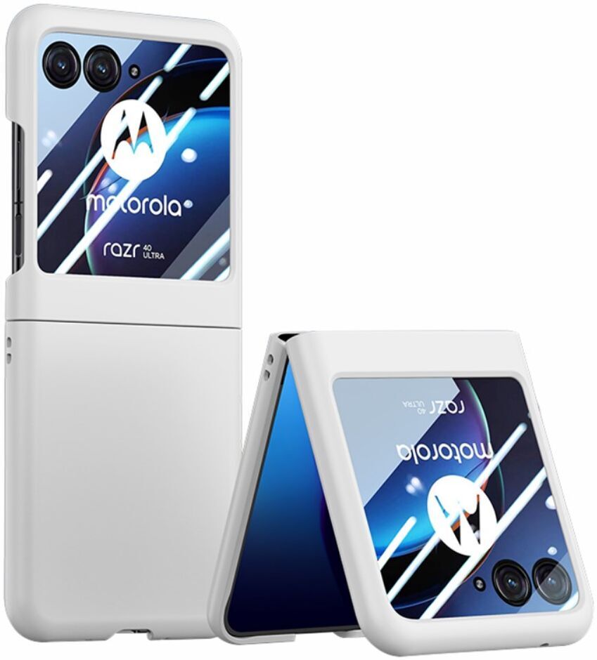 Motorola Razr 40 Ultra Hoesje Hard Case Back Cover Wit afbeelding 1