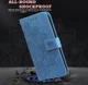 Oppo A98 Hoesje Wallet Flower Book Case Kunstleer Blauw afbeelding 7